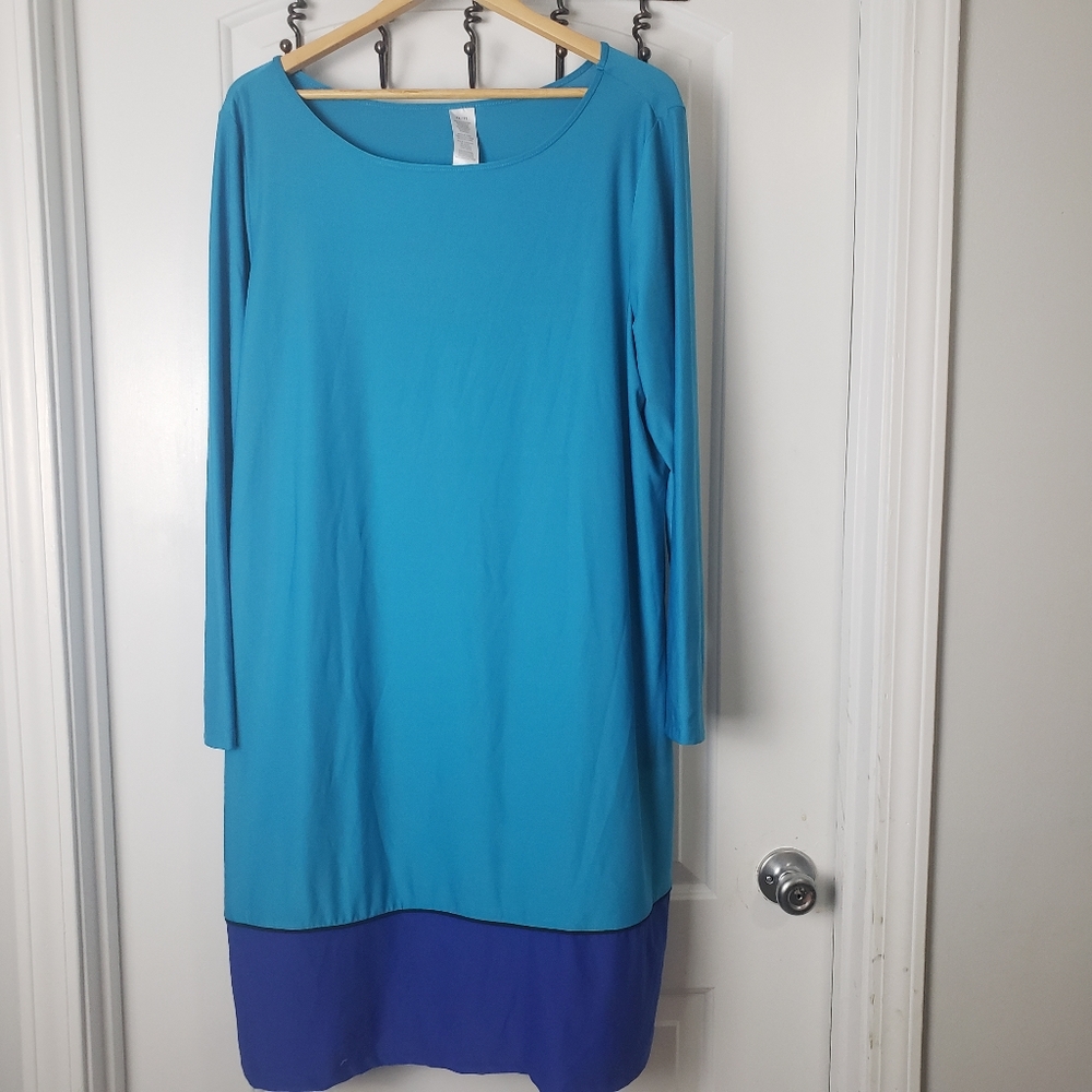 3/$20 Plus size two tone blue dress sz 1x